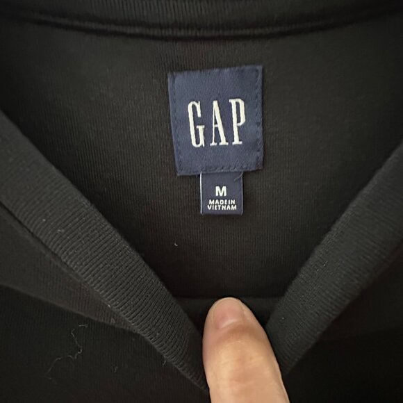 Gap Black Puff Sleeve Dress M Cotton Blend - Picture 3 of 6